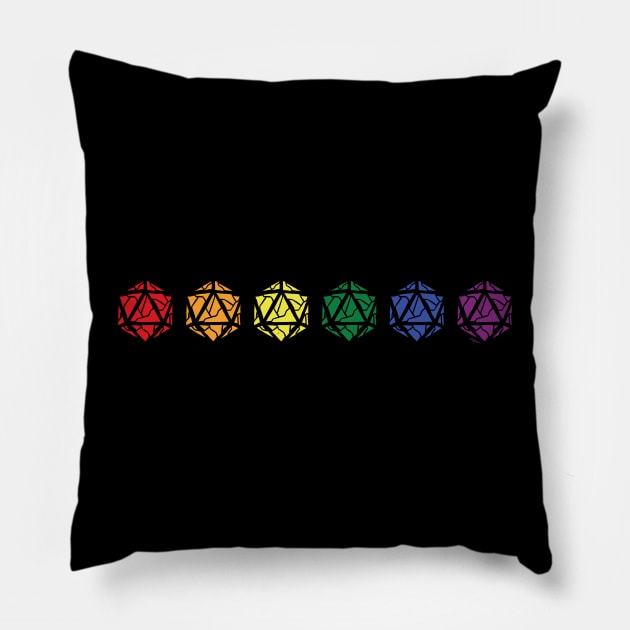 d20 pride Pillow by bald artist designs