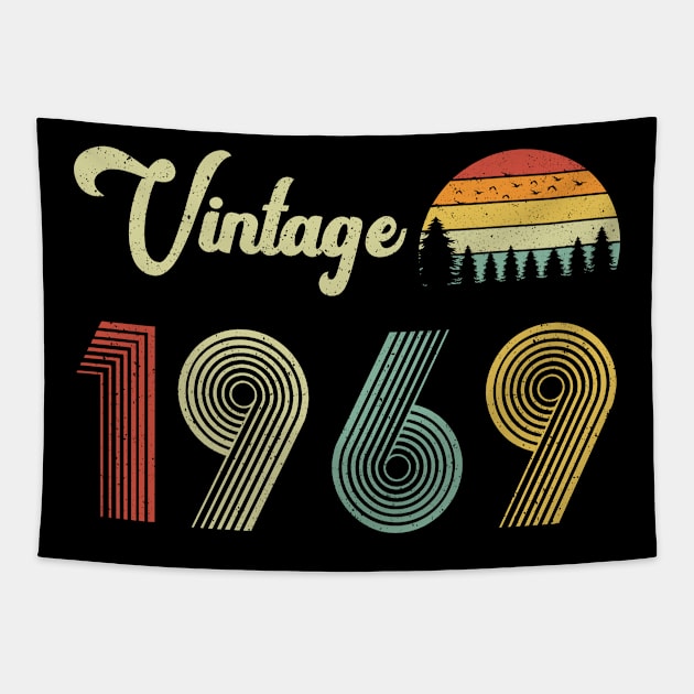 Vintage 1969 51st Birthday – Retro Vintage Classic 51 Years Old Tapestry by Merchofy