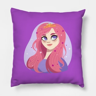 Cute Girl Cartoon Princess Design Pillow