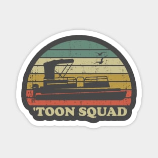 Pontoon Boat Toon Squad Vintage Retro Magnet