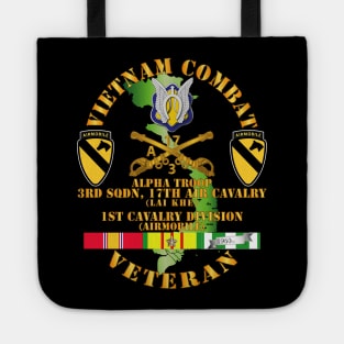 Vietnam Combat Cavalry Vet w Alpha Troop - 3rd Sqn 17th Air Cav Lai Khe - 1st Cav Div SSI Tote