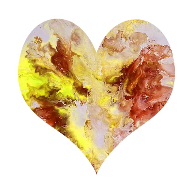 Splash Heart in Yellow and Orange by Klssaginaw