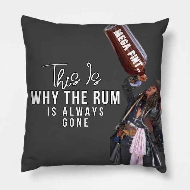 Why Is The Rum Gone - Mega Pint Pillow by Leek Radio