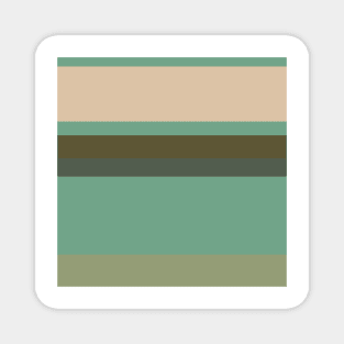 A magnificent stew of Soldier Green, Beige, Artichoke, Greyish Teal and Gunmetal stripes. Magnet