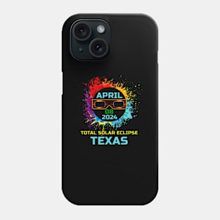 Total Solar Eclipse Texas 2024 Colorful Eclipse 04 08 24 Phone Case