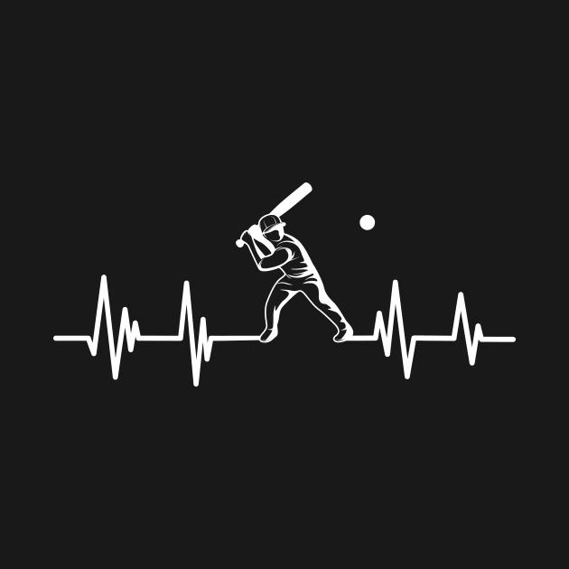 Cricket heartbeat baseball player,baseball Birthday Cricket lover by mezy