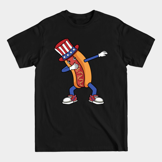 Discover Dabbing Hot Dog I Dab Dance USA Hotdog I USA Patriotic Gift - Dabbing Hot Dog - T-Shirt