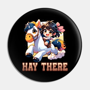 Hay There I Equestrian Pony Horse Lover Pin