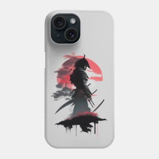 samurai silhouette japanese digital art Phone Case