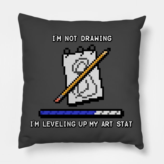 Drawing Level Up Pillow by AshTulio