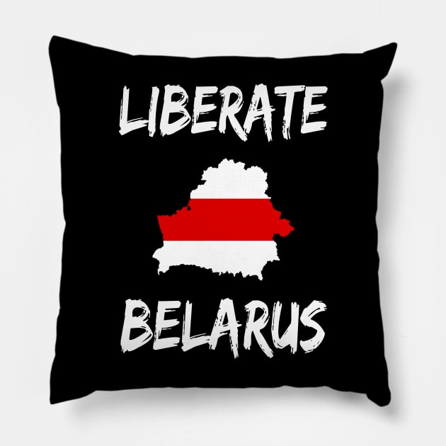 LIBERATE BELARUS PROTEST Pillow by ProgressiveMOB