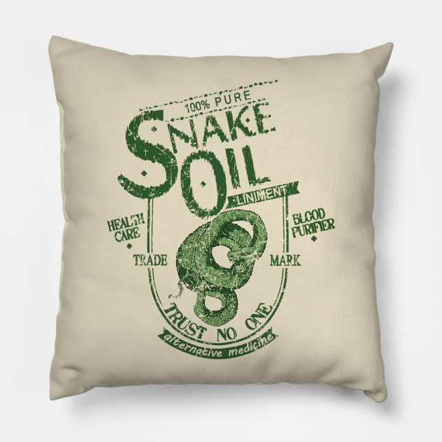 Snake Oil Pillow by JakeRhodes