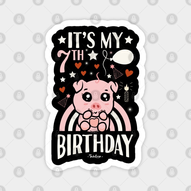 It's My 7th Birthday Pig Magnet by Tesszero