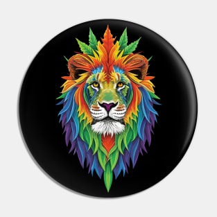 Rasta Reggae Lion Beautiful Jamaican Rastafarian Design Pin