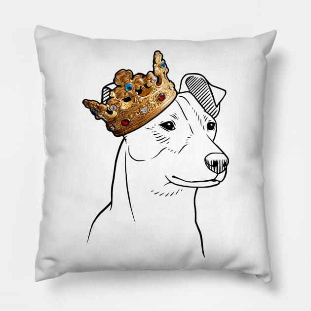 Jack Russell Dog King Queen Wearing Crown Pillow by millersye