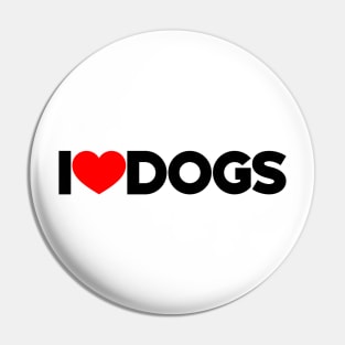 I Love Dogs Red Hearts Dog Lovers Pin