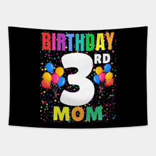 3 Years Old It's My 3rd Birthday Boy Balloon For Mom of Birthday boy Crew Squad Tapestry