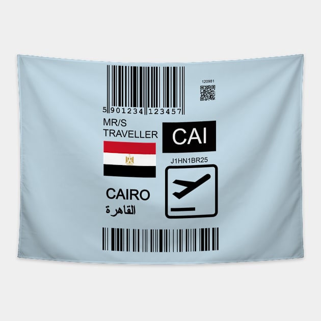 Cairo Egypt travel ticket Tapestry by Travellers