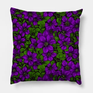 Purple Clematis vine Pillow
