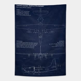 PB4Y Privateer Blueprint Tapestry