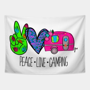 Peace Love Camping Tapestry