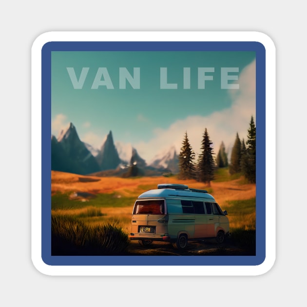 Van Life Camper RV Outdoors in Nature Magnet by Grassroots Green