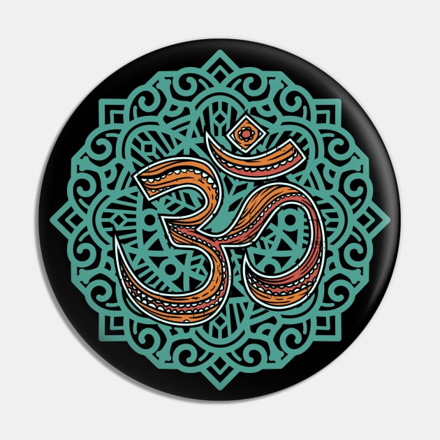 Om Yoga Tribal Goa Sign Pin by Shirtbubble