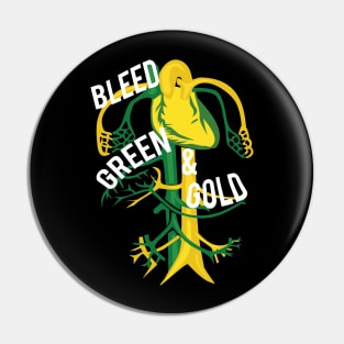 Bleed Green N Gold Pin