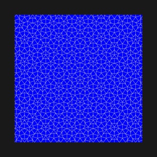 Penrose Tiling Pattern in Blue T-Shirt