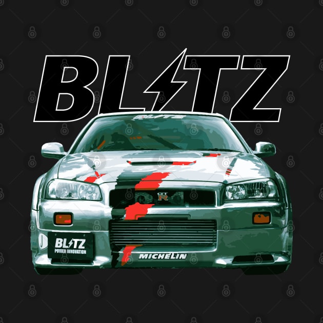 jdm blitz GT-R R34 V spec II N1 Skyline BNR34 KV2 Athlete Silver R348 Autobahn by cowtown_cowboy