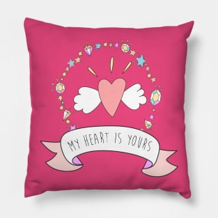 My Heart is yours cute illustration Pillow