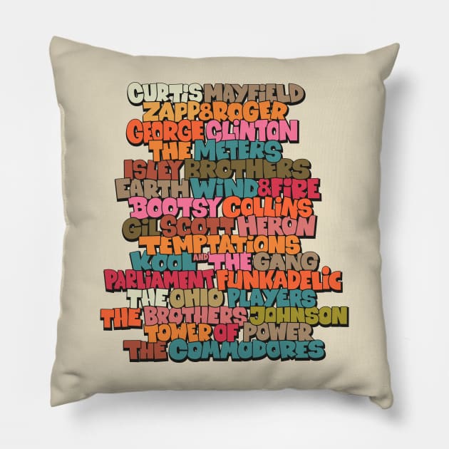 Funk Odyssey: Legends of the Groove Pillow by Boogosh