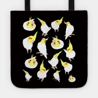 white cockatiel doodle pattern Tote