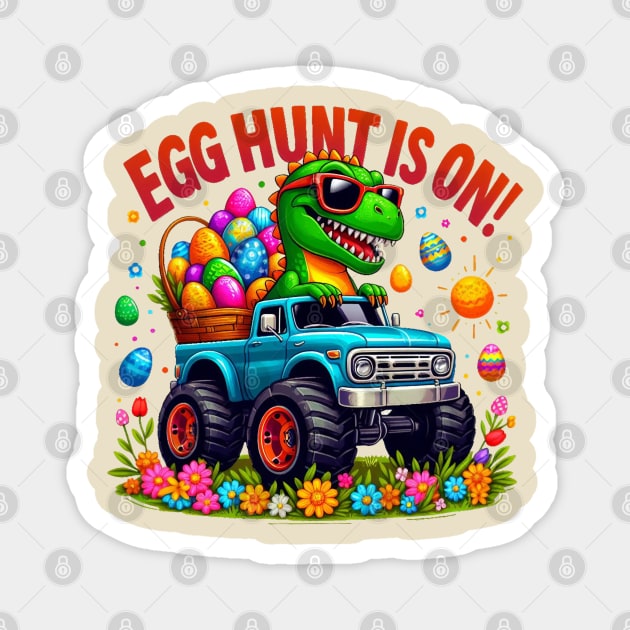 Kids Boys Happy Easter Monster Truck Easter Eggs Magnet by BukovskyART