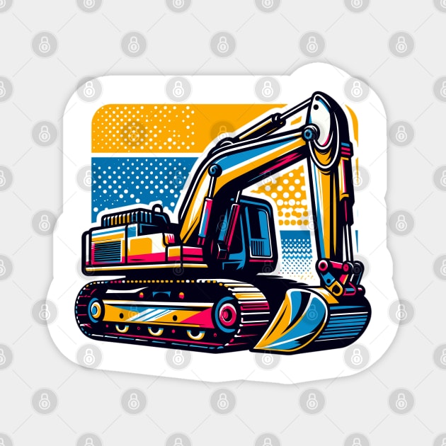 Excavator Magnet by Vehicles-Art