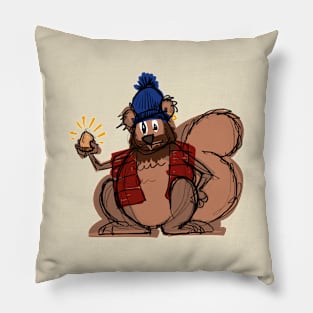 Scribble Squirrel Pillow