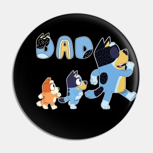 Best Dad Ever Bluey Dog Family Bluey Dog Friends Bluey Dog Birthday Pin