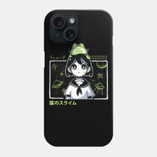 Kawaii space girl - Anime style - Alien cat Phone Case