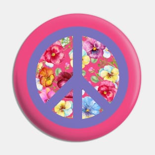 Flower Peace Sign Pin