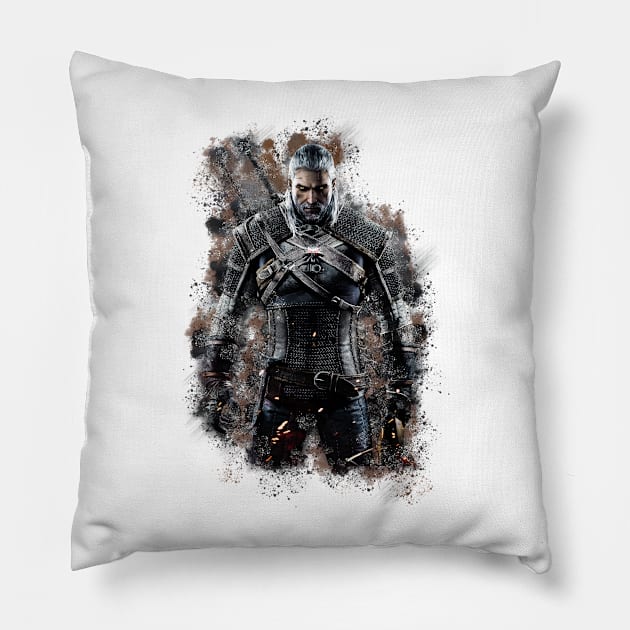 Geralt of Rivia Pillow by mobilunik