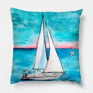 Sailboat cruising Pillow