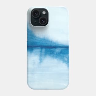 blue landscape abstract watercolor painting Phone Case