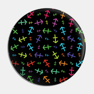 Pattern Sagittarius Zodiac Sign Horoscope Astrology Symbol Black Pin