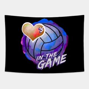 Volleyball - Hearts In The Game - Dirty Blue Tapestry