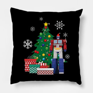 Optimus Prime Around The Christmas Tree Pillow