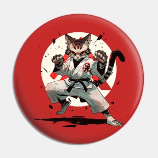 karate cat Pin