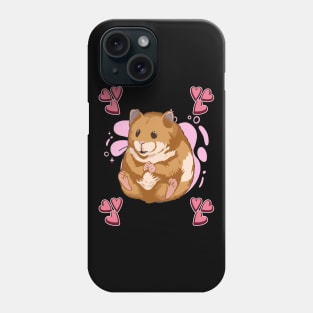 Pink Heart Design Hamster Phone Case