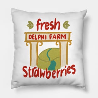 Delphi strawberry farm Pillow