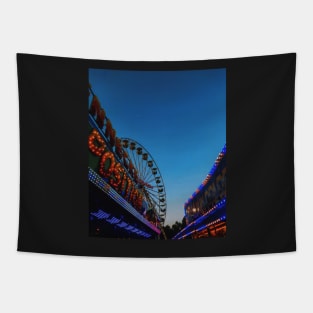 Colorful fun fair ferris wheel Tapestry