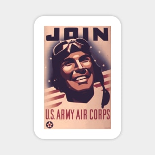 Vintage US Army Air Corps Recruiting Poster - Smiling Pilot Magnet